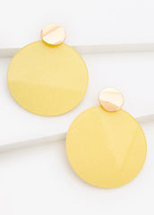 Glittered Disk Earrings Spectra Yellow | Ashley Stewart