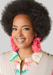 Crystal Chiffon Petal Earrings Calypso Coral | Ashley Stewart