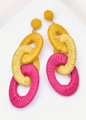 Tri Tone Link Earrings Multi | Ashley Stewart