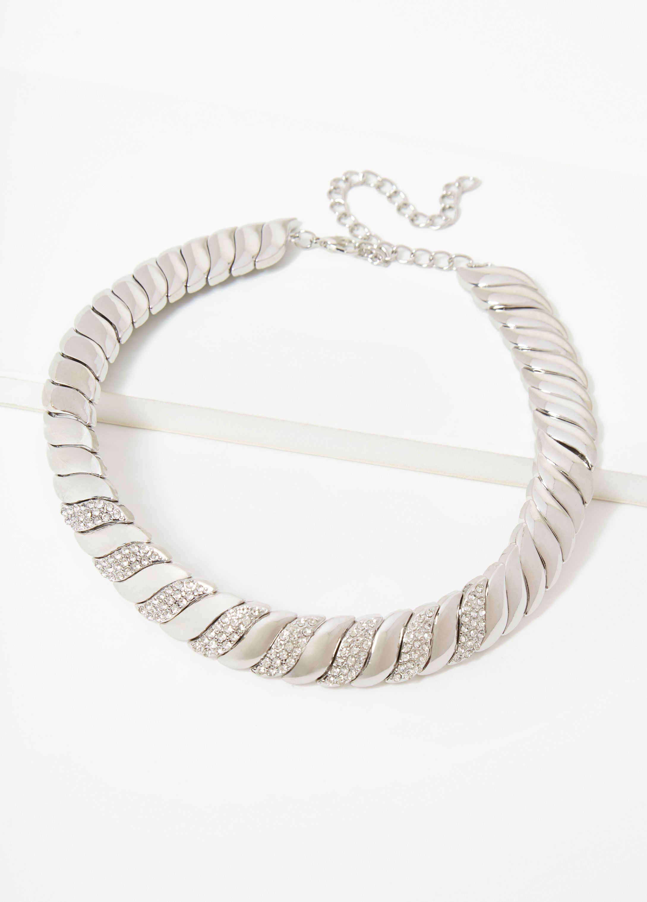 Trendy Crystal Necklace Silver Necklaces Statement Necklace Silver | Ashley Stewart