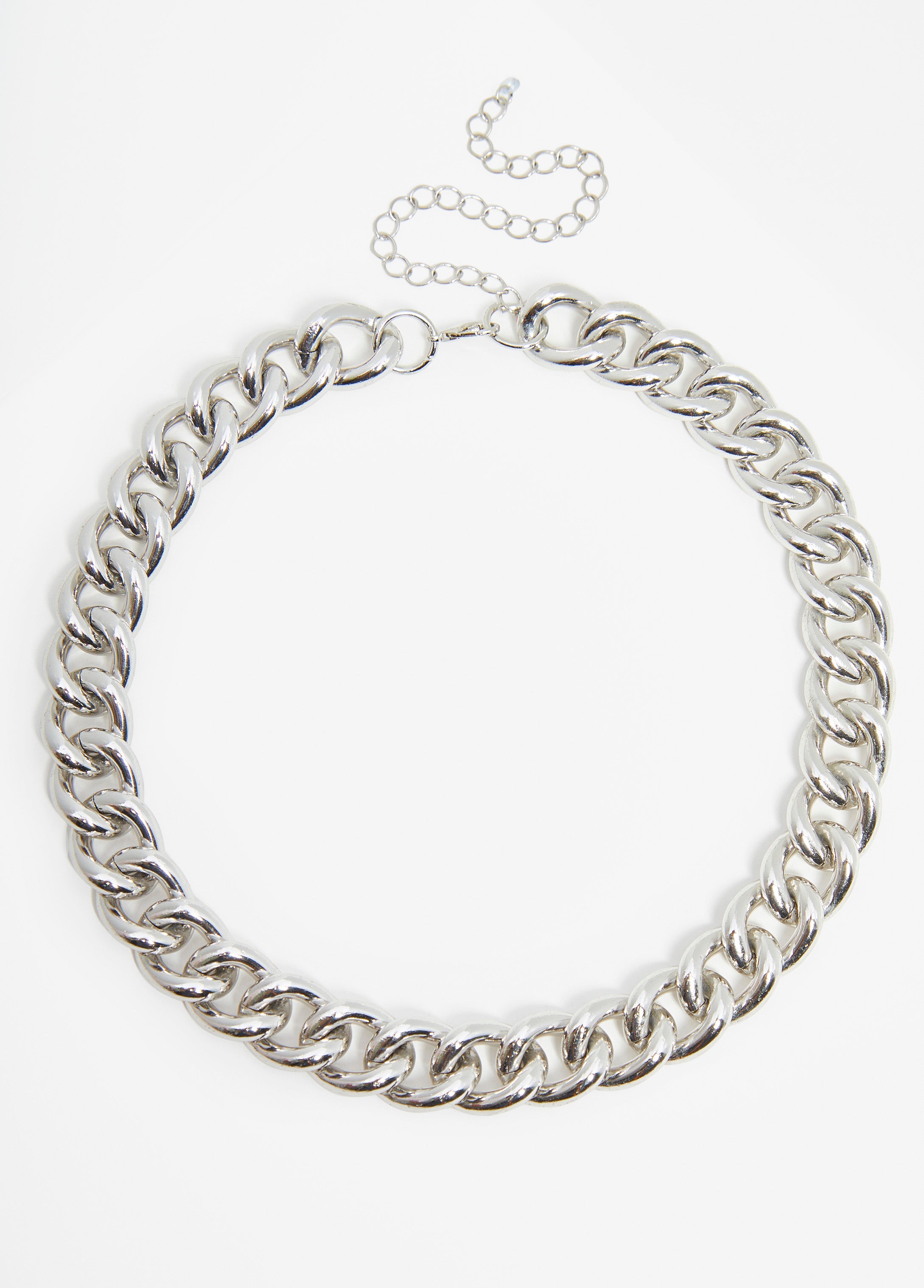 Silver Tone Chain Link Necklace Silver | Ashley Stewart