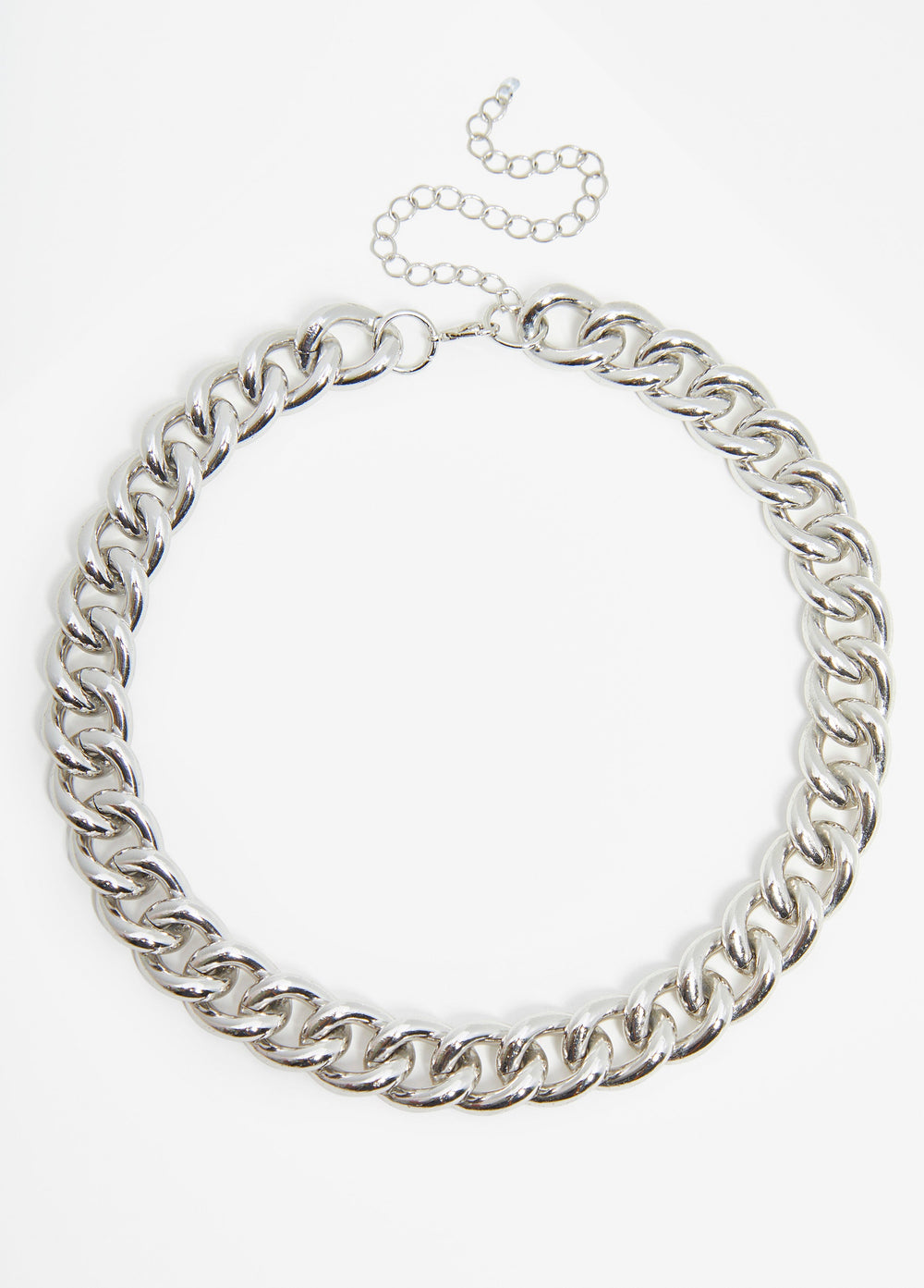 Silver Tone Chain Link Necklace Silver | Ashley Stewart