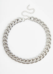 Silver Tone Chain Link Necklace Silver | Ashley Stewart