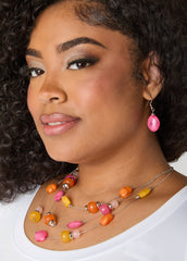 Tiered Beaded Necklace Set Multi | Ashley Stewart