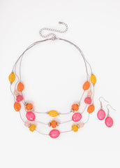Tiered Beaded Necklace Set Multi | Ashley Stewart