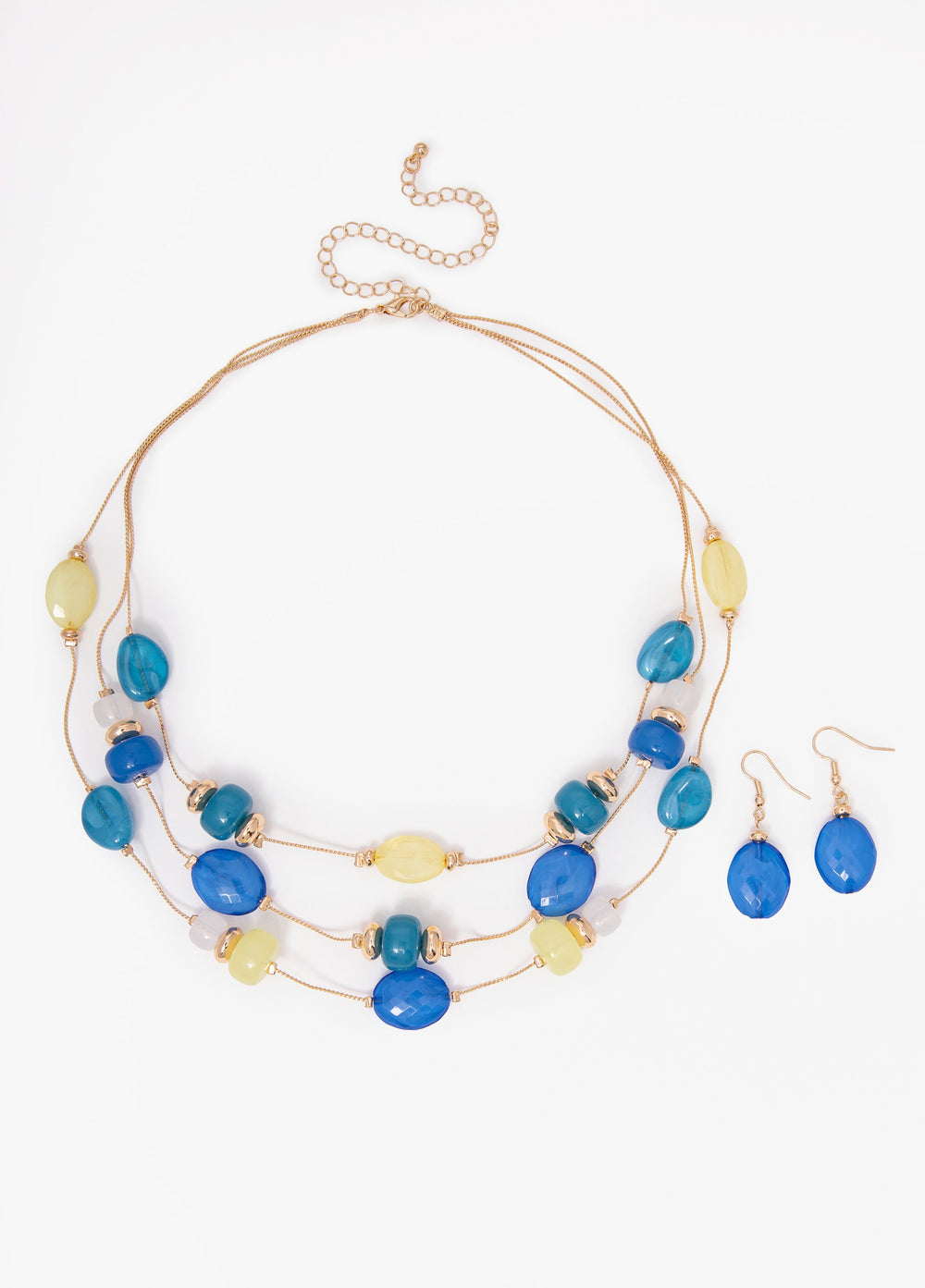 Beaded Tiered Necklace Set Multi | Ashley Stewart