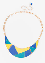 Colorblock Crescent Necklace Multi | Ashley Stewart