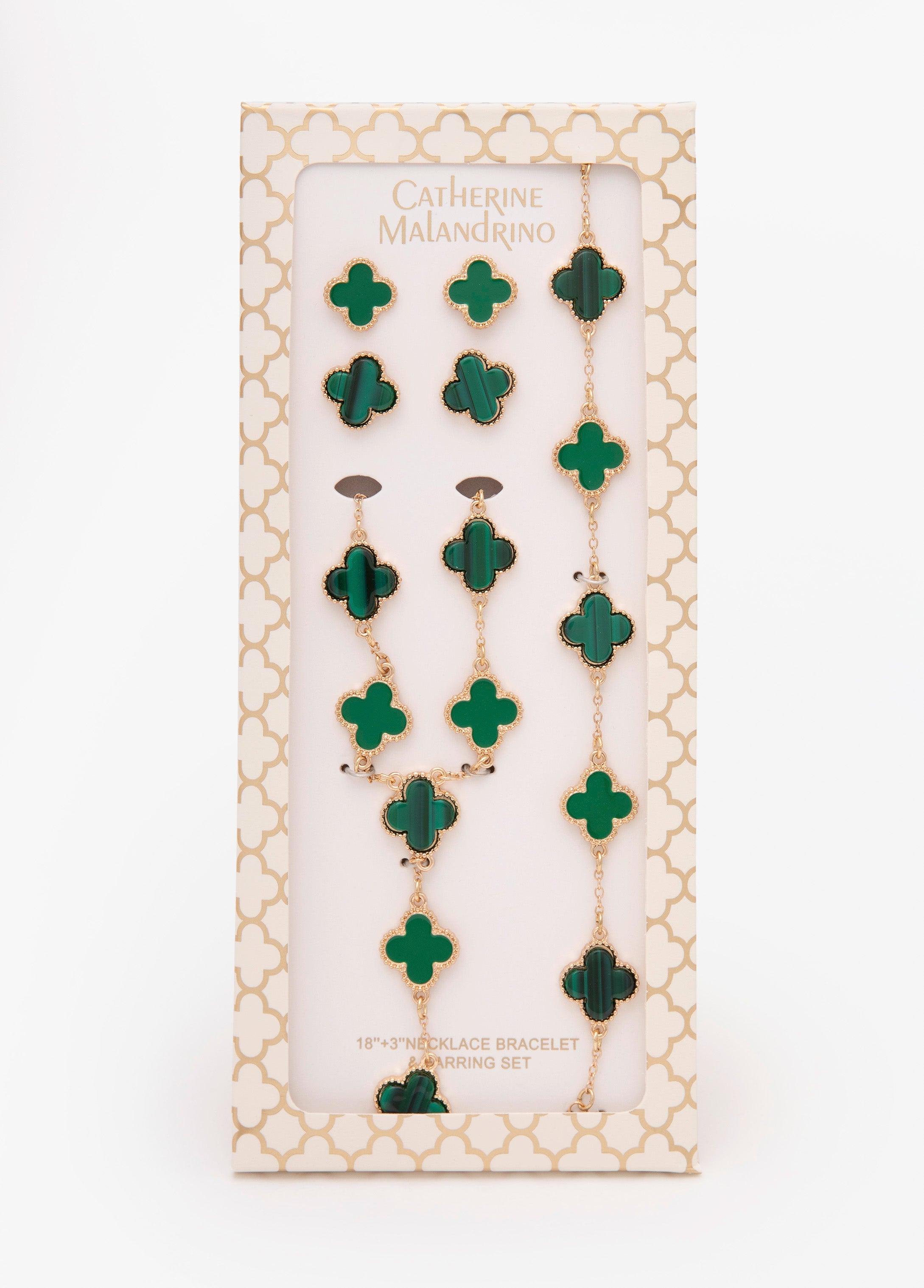 4 Piece Clover Necklace Set Bud Green | Ashley Stewart