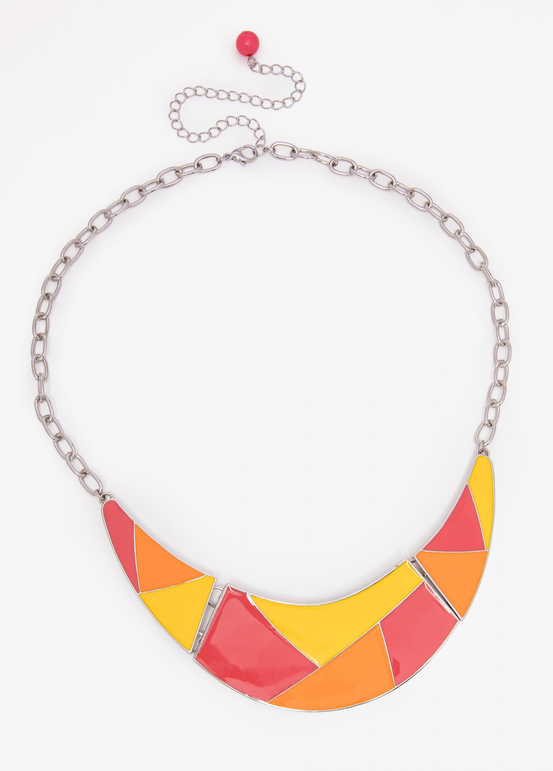 Colorblocked Crescent Necklace Multi | Ashley Stewart