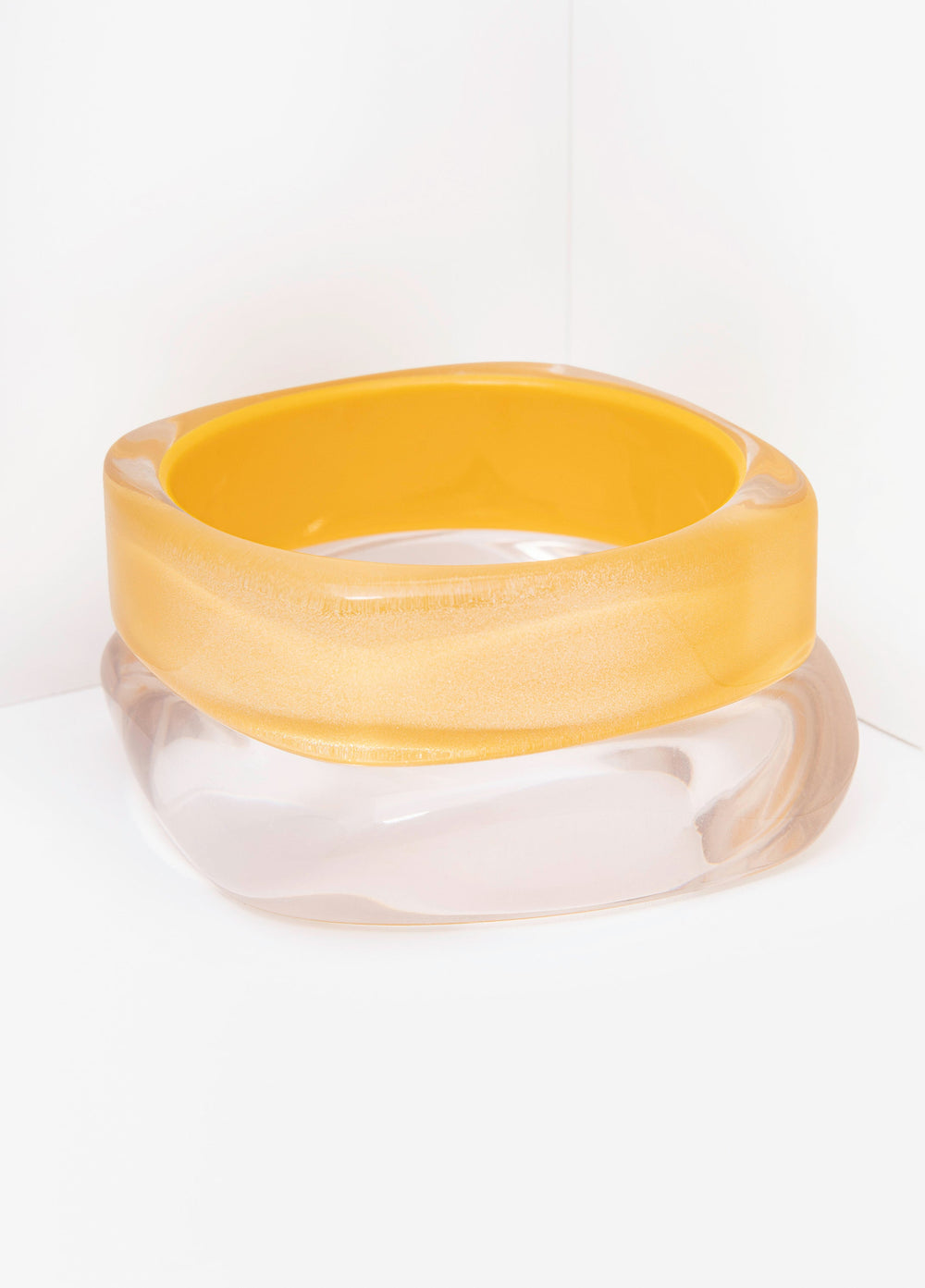 Glittered Resin Bangle Set Spectra Yellow | Ashley Stewart