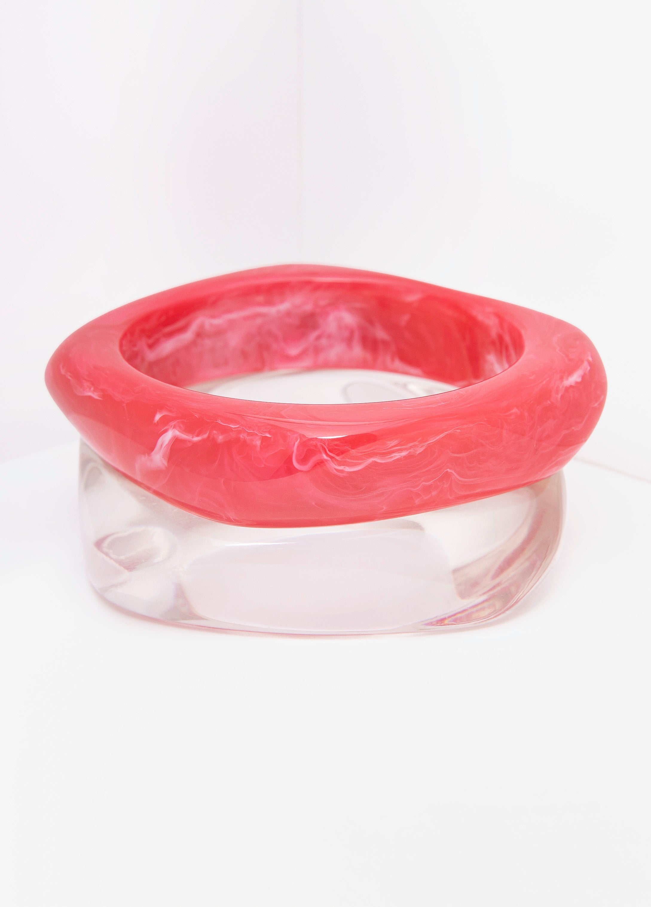 Marbled Bangle Set Calypso Coral | Ashley Stewart