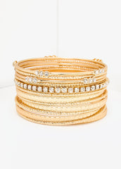 Set Of 13 Gold Tone Bangles Gold | Ashley Stewart