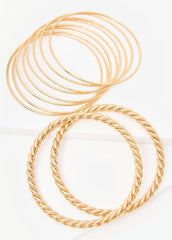 Set Of 10 Gold Tone Bangles Gold | Ashley Stewart