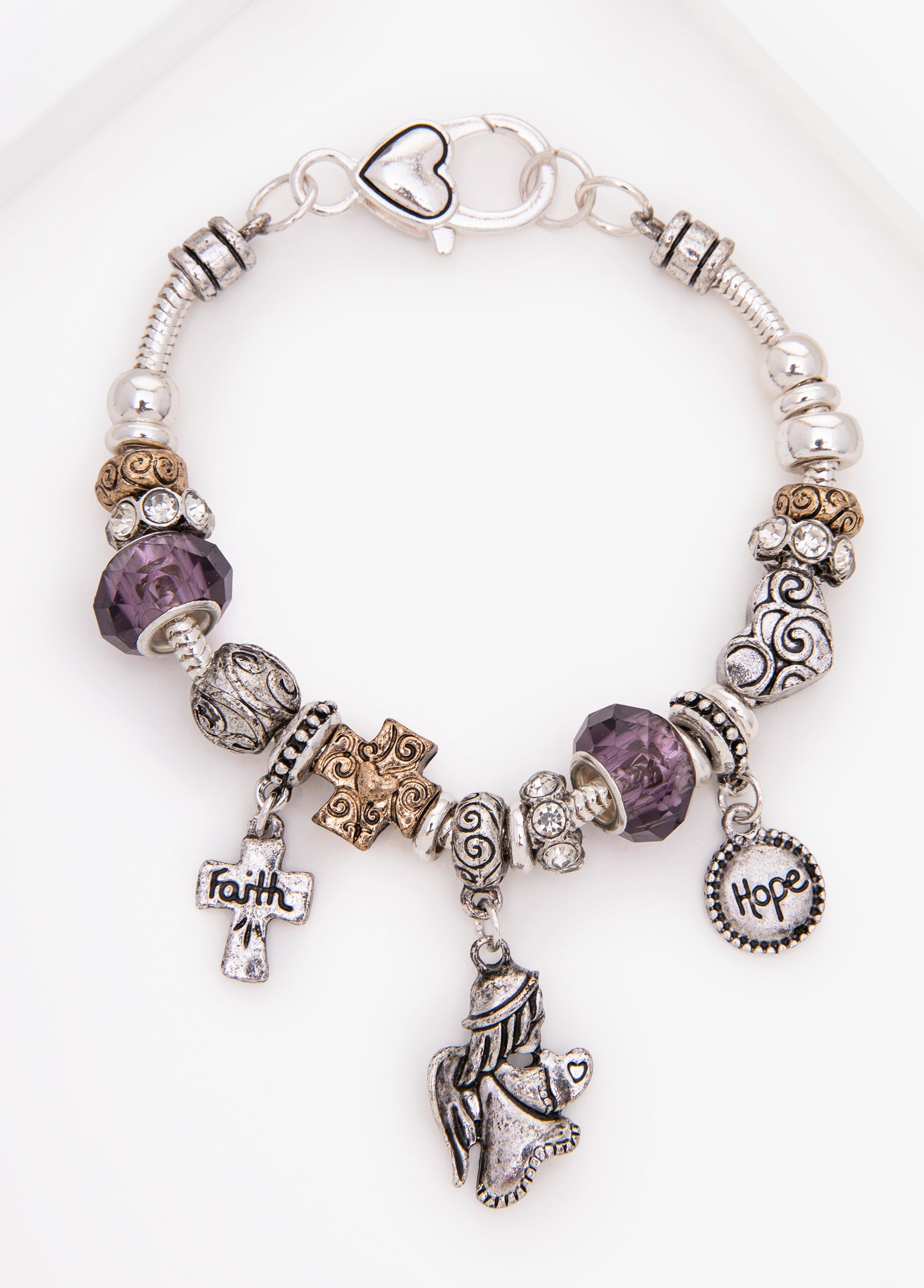 Angel Charm Bracelet Silver | Ashley Stewart
