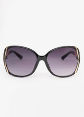 Cutout Round Sunglasses Black | Ashley Stewart