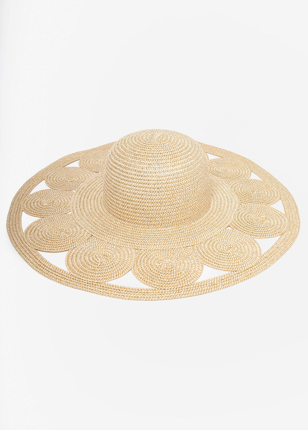 Metallic Cutout Straw Hat Natural | Ashley Stewart