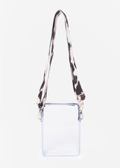 Cow Print Trimmed Clear Camera Bag Clear | Ashley Stewart