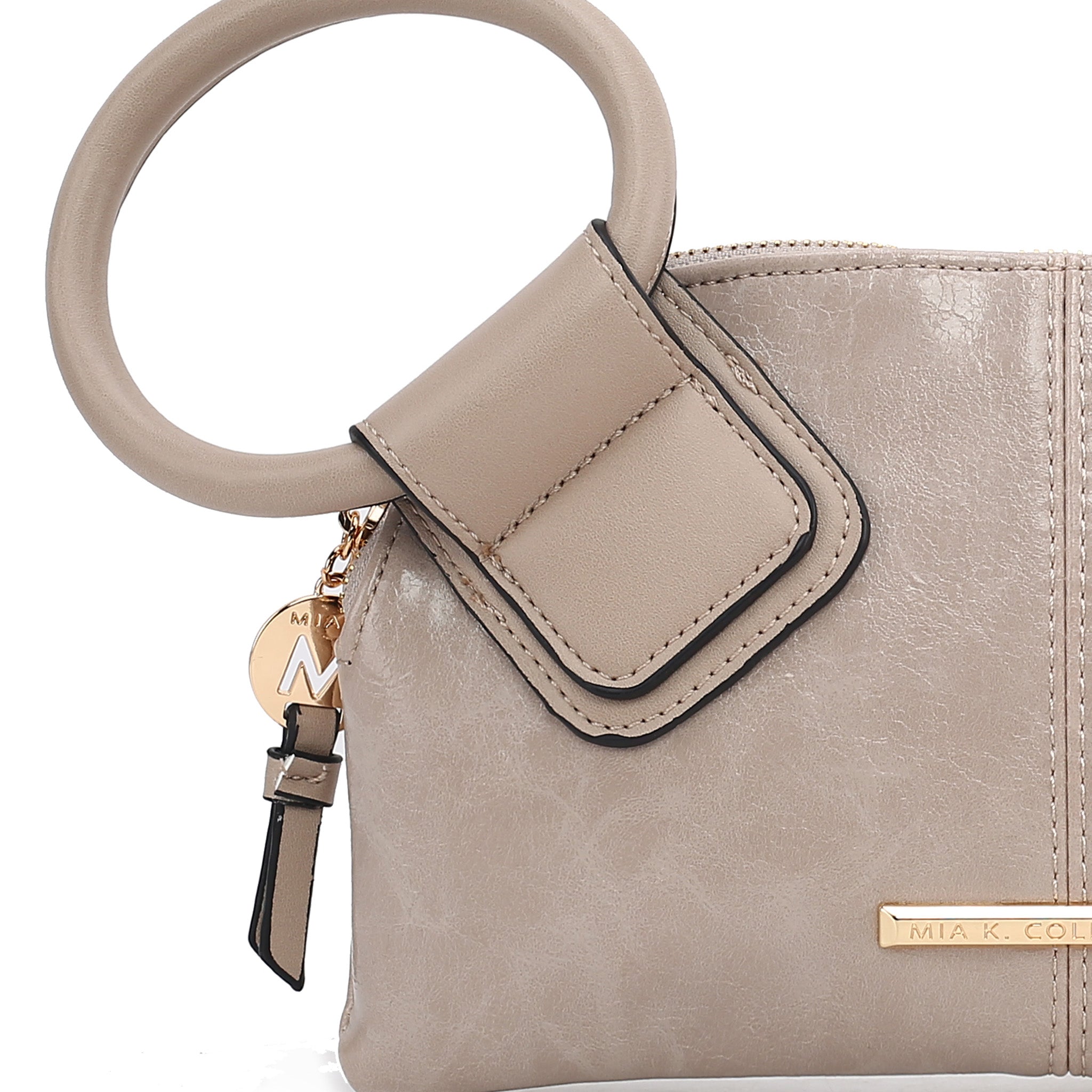 Simone Textured Wristlet Charcoal Grey | Ashley Stewart