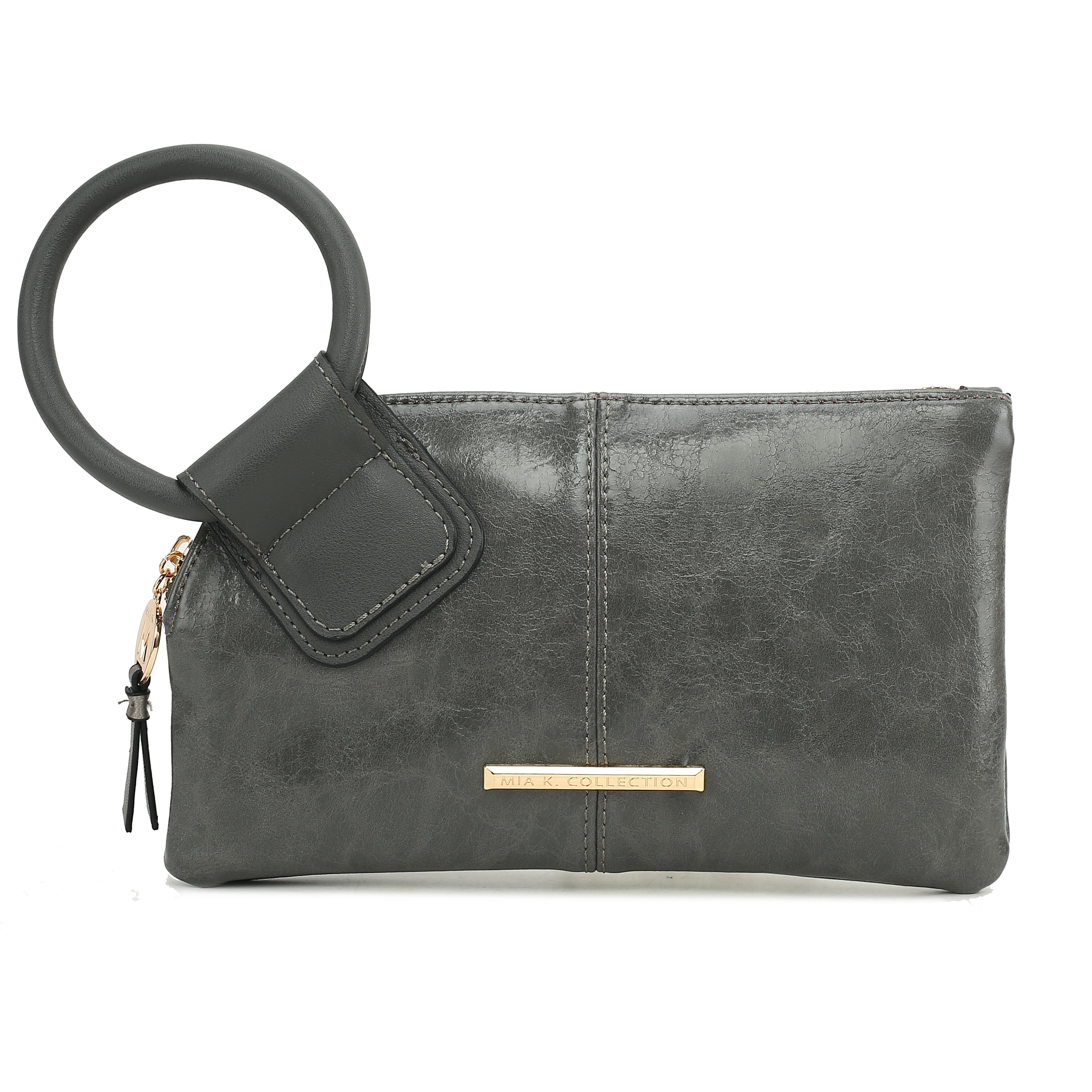 Simone Textured Wristlet Charcoal Grey | Ashley Stewart