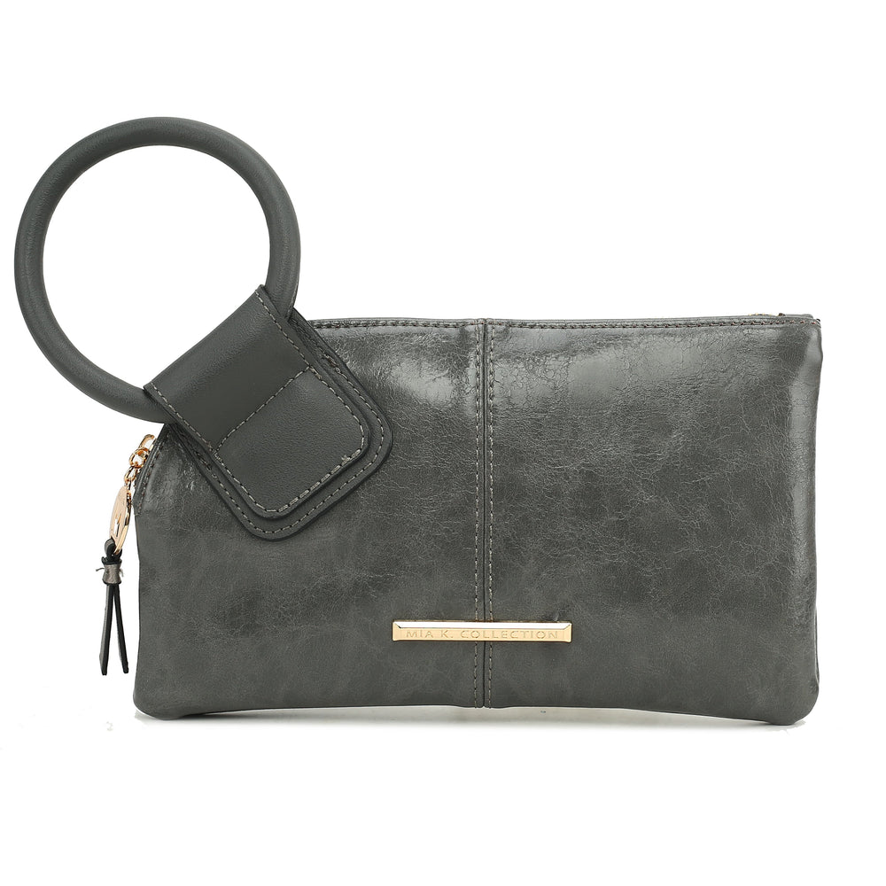 Simone Textured Wristlet Charcoal Grey | Ashley Stewart