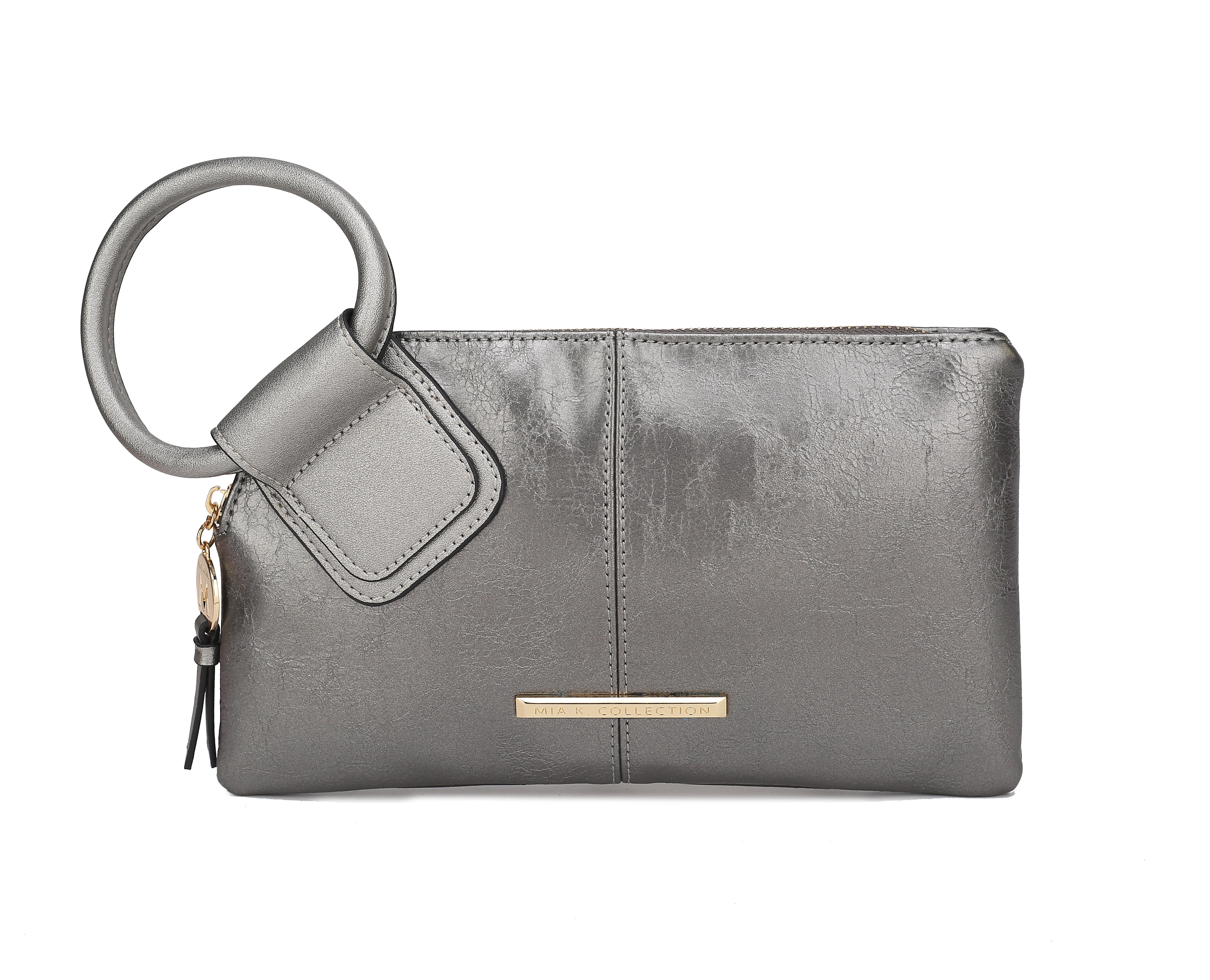 Simone Textured Wristlet Charcoal Grey | Ashley Stewart