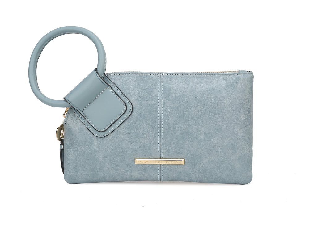 Simone Textured Wristlet Charcoal Grey | Ashley Stewart