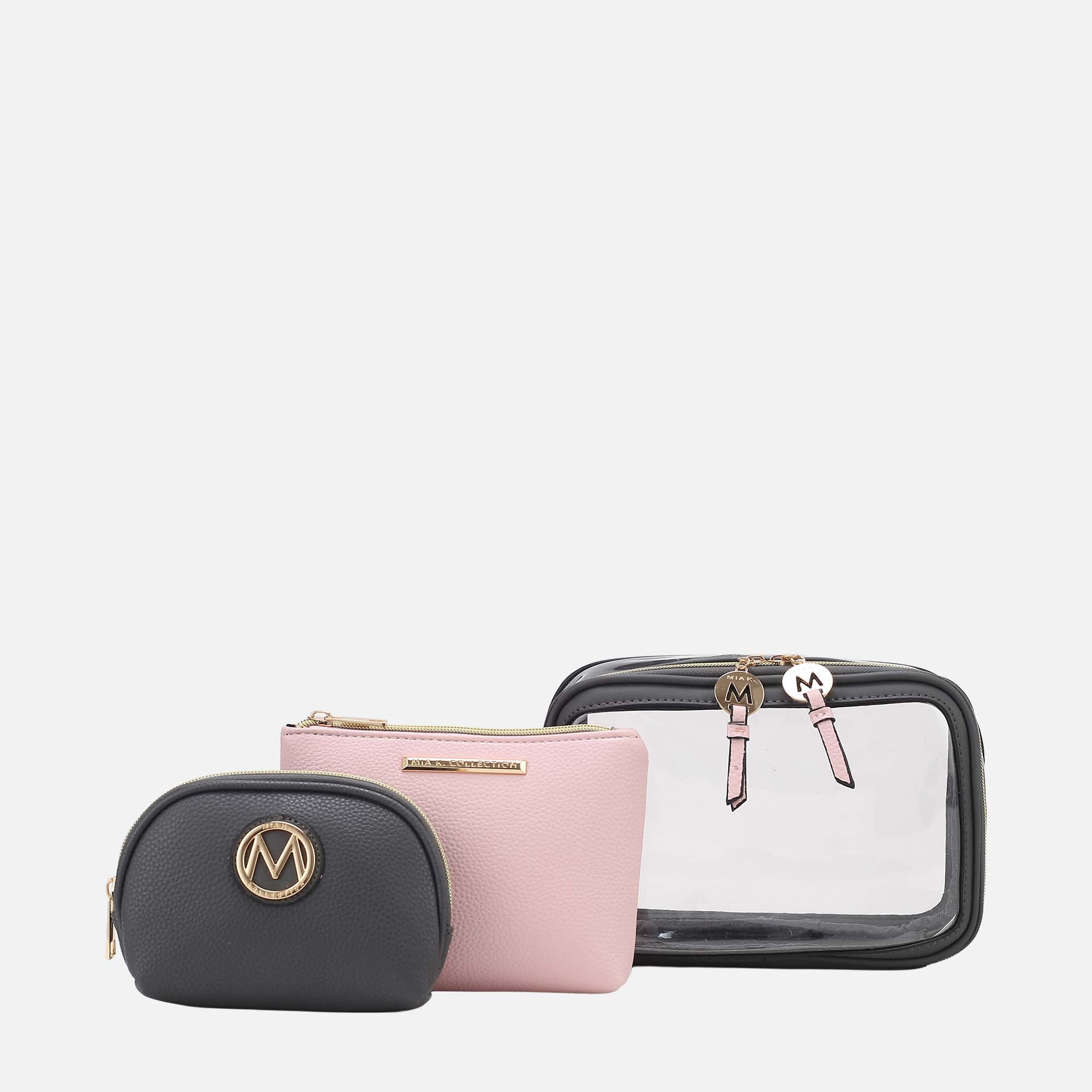 Laura Cosmetic Case Set Charcoal Grey | Ashley Stewart