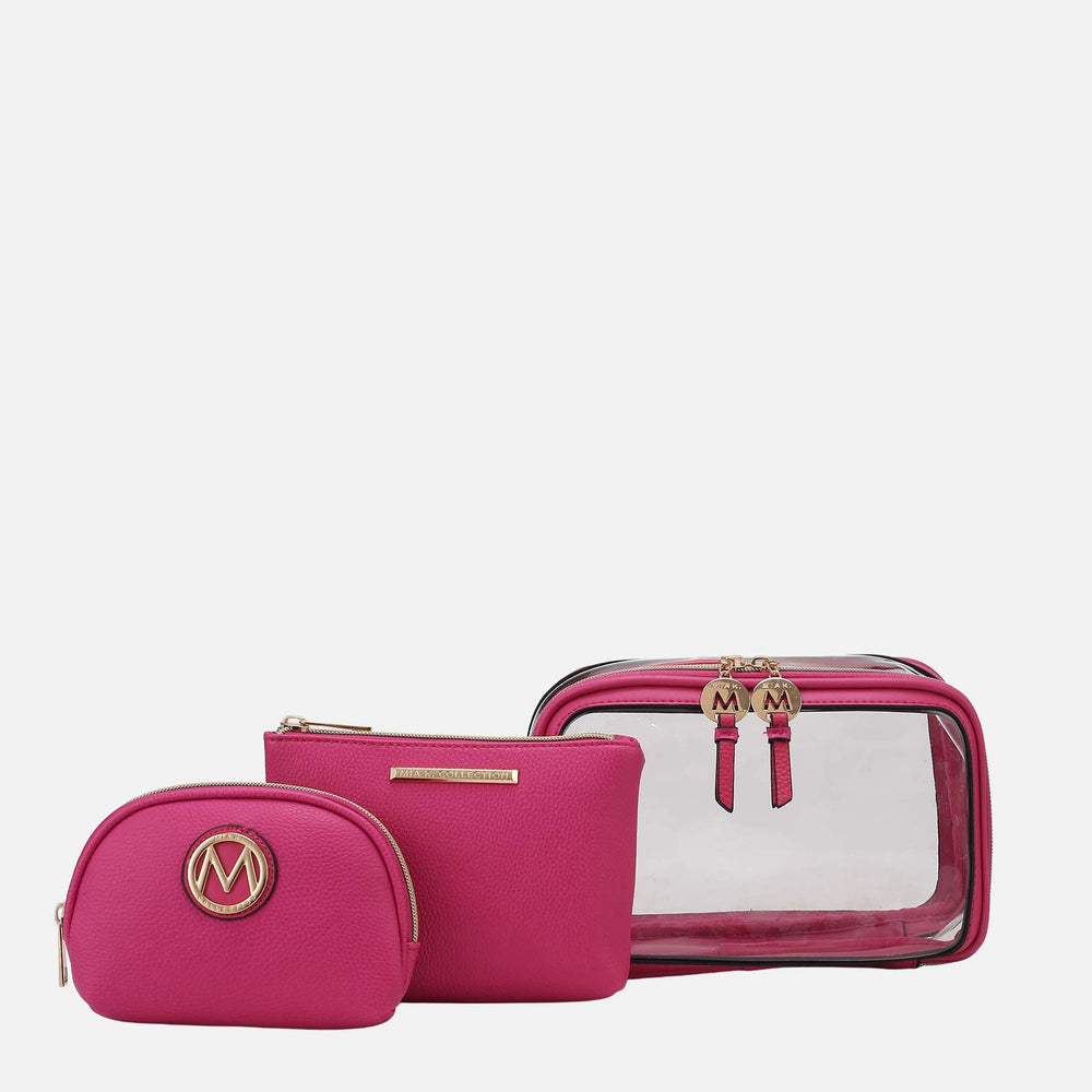 Laura Cosmetic Case Set Charcoal Grey | Ashley Stewart