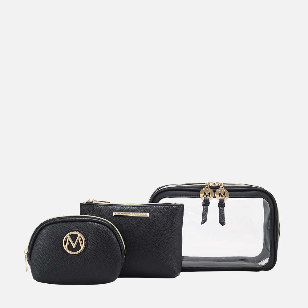 Laura Cosmetic Case Set Charcoal Grey | Ashley Stewart