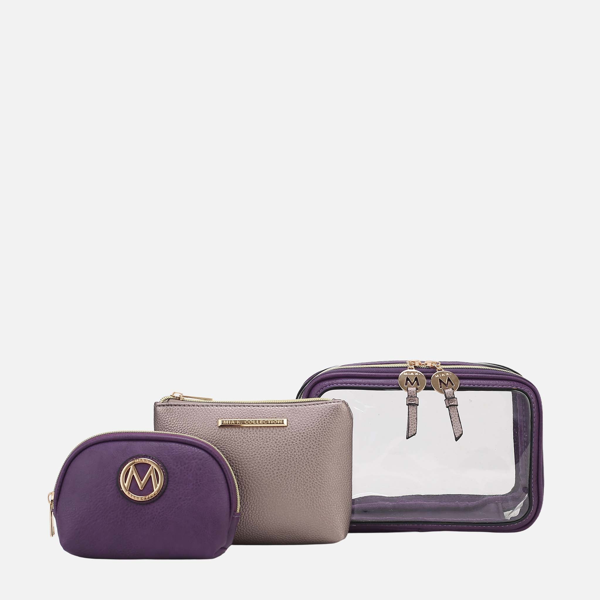 Laura Cosmetic Case Set Charcoal Grey | Ashley Stewart