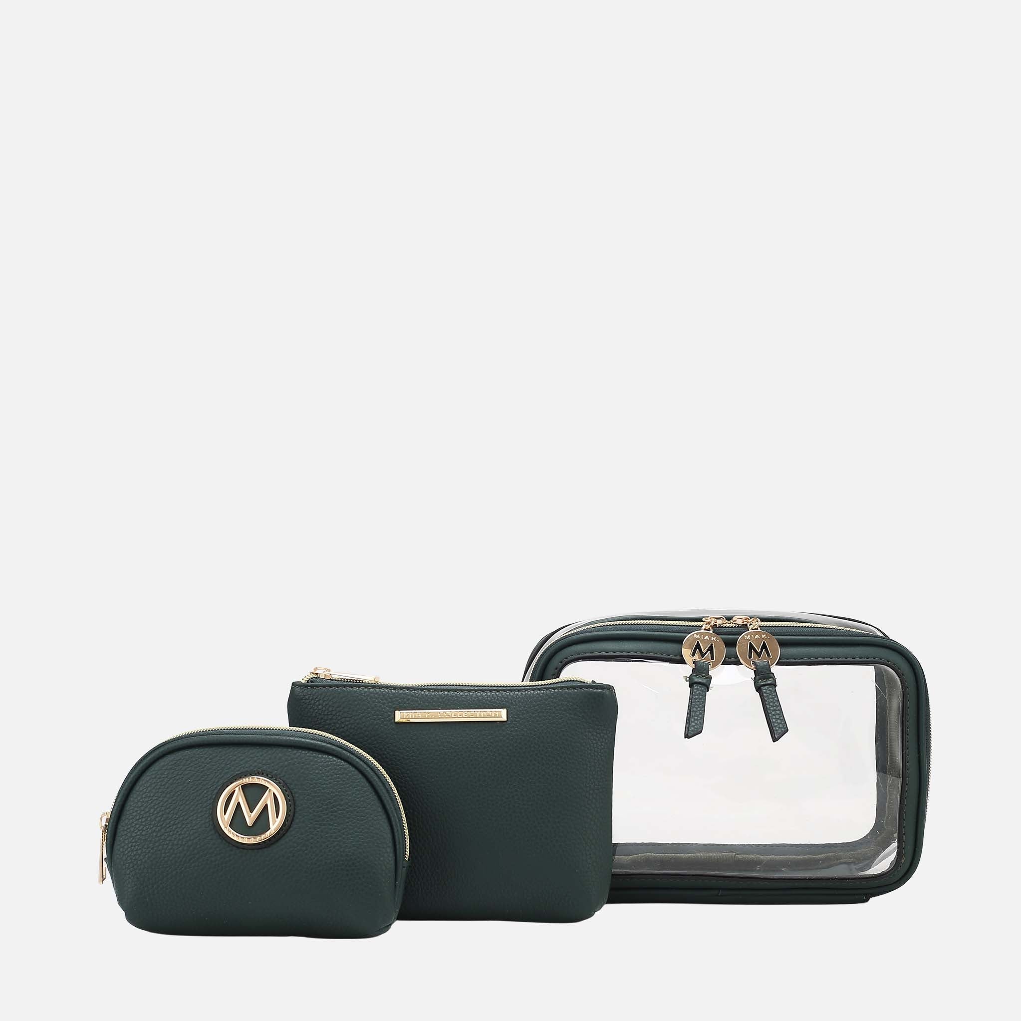 Laura Cosmetic Case Set Charcoal Grey | Ashley Stewart