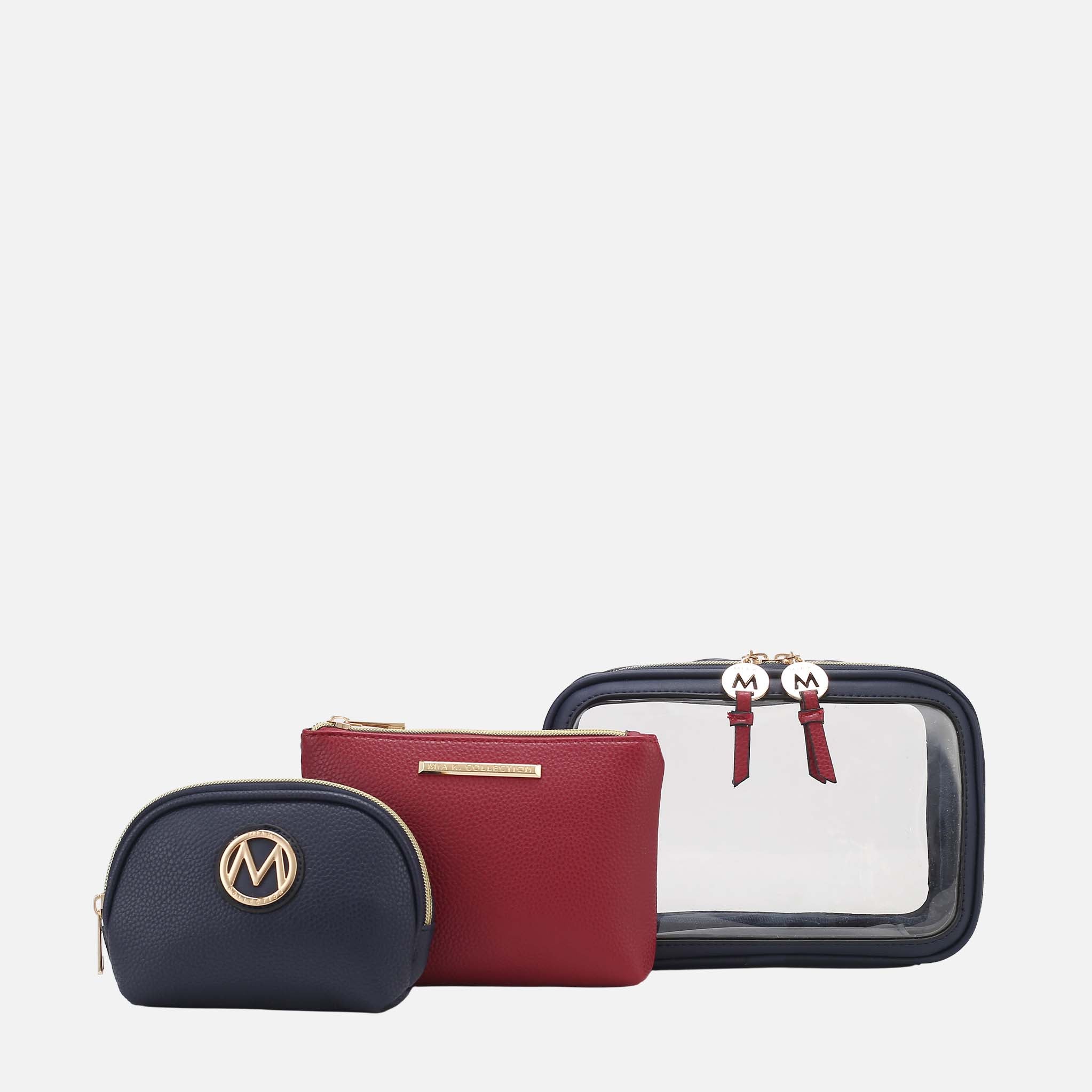 Laura Cosmetic Case Set Charcoal Grey | Ashley Stewart