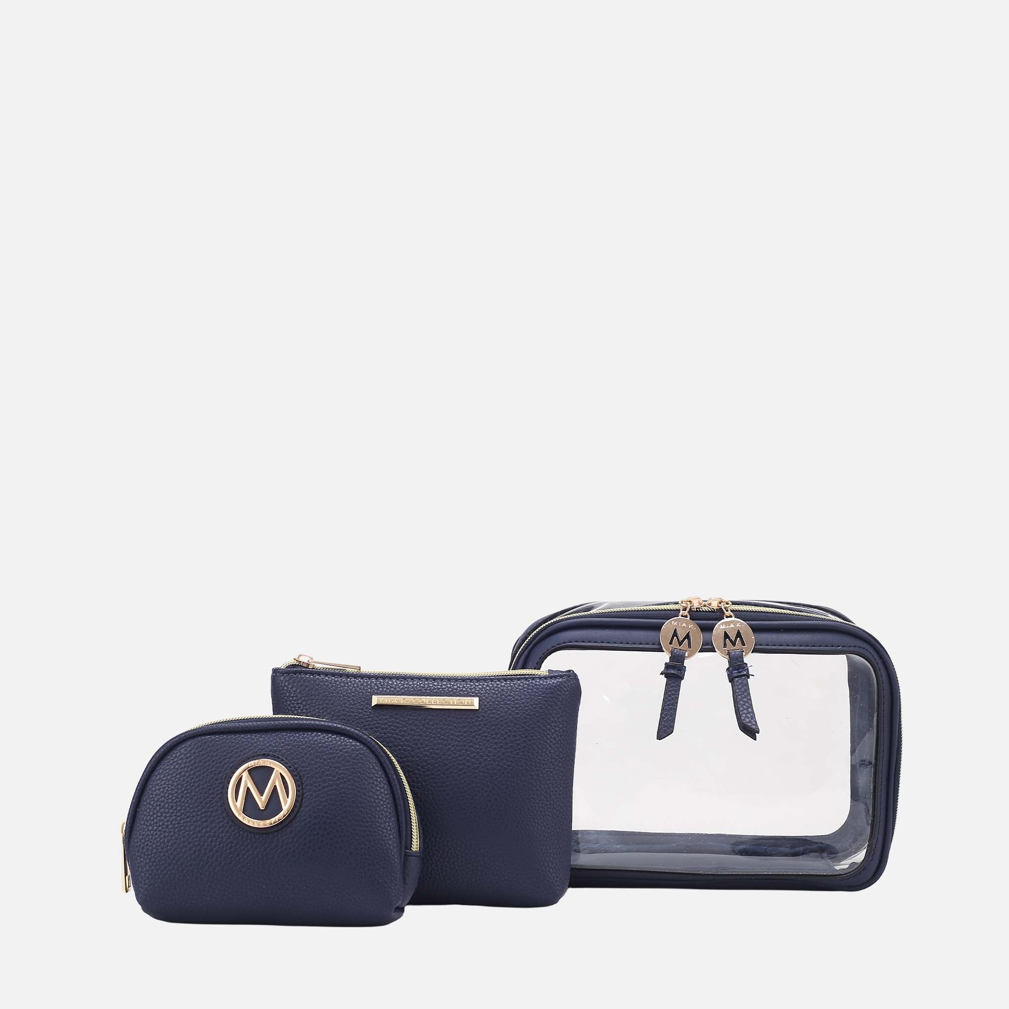 Laura Cosmetic Case Set Charcoal Grey | Ashley Stewart