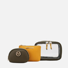 Laura Cosmetic Case Set Charcoal Grey | Ashley Stewart