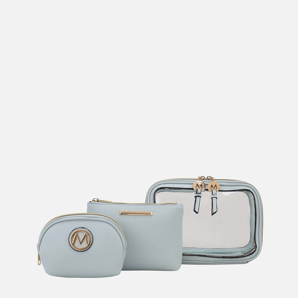 Laura Cosmetic Case Set Charcoal Grey | Ashley Stewart