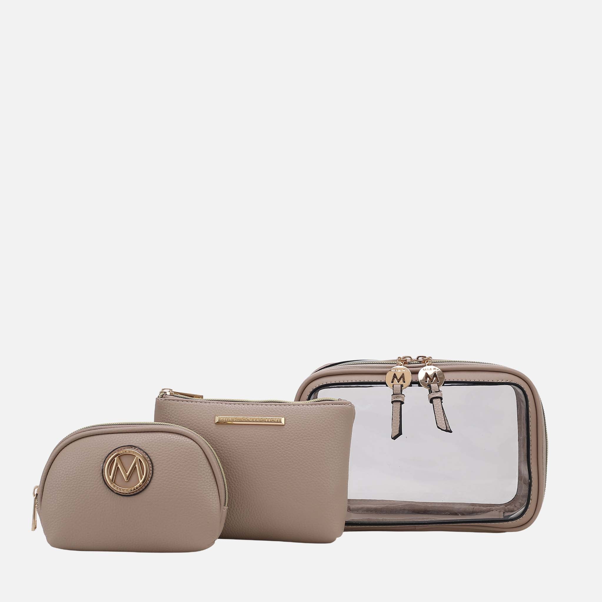 Laura Cosmetic Case Set Charcoal Grey | Ashley Stewart