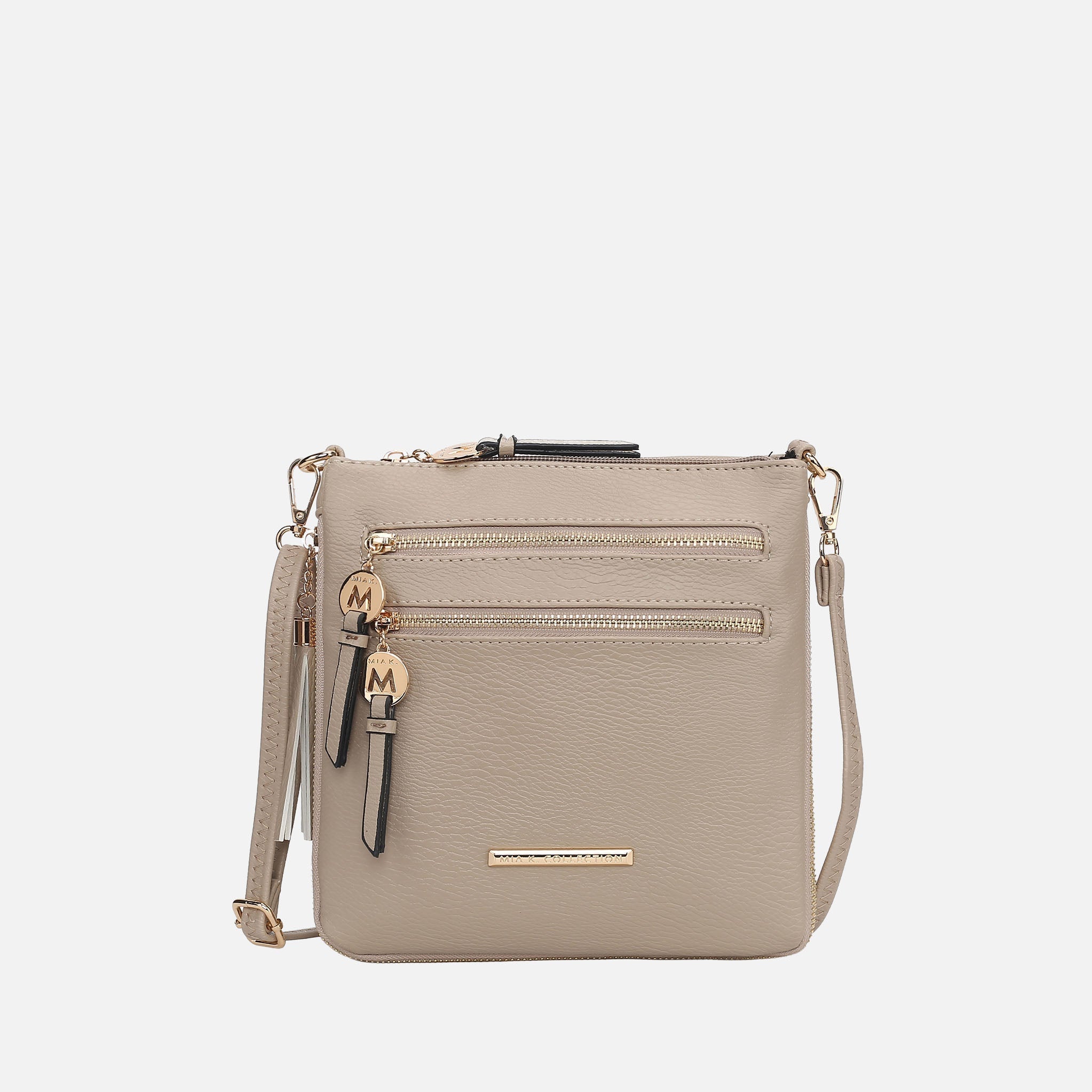 Angelina Expandable Crossbody Bag Beige | Ashley Stewart