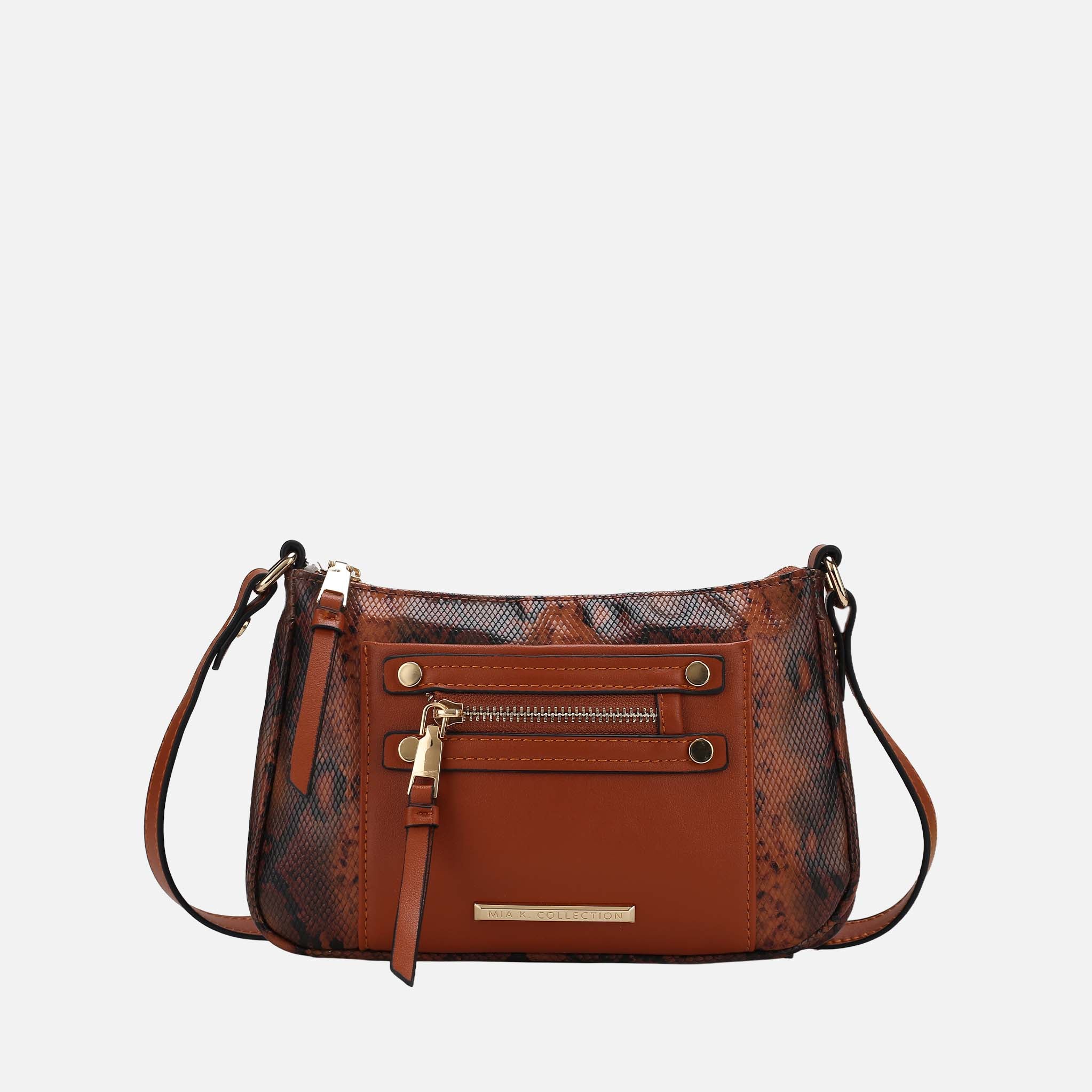 Essie Snake Effect Crossbody Bag Snake Beige | Ashley Stewart