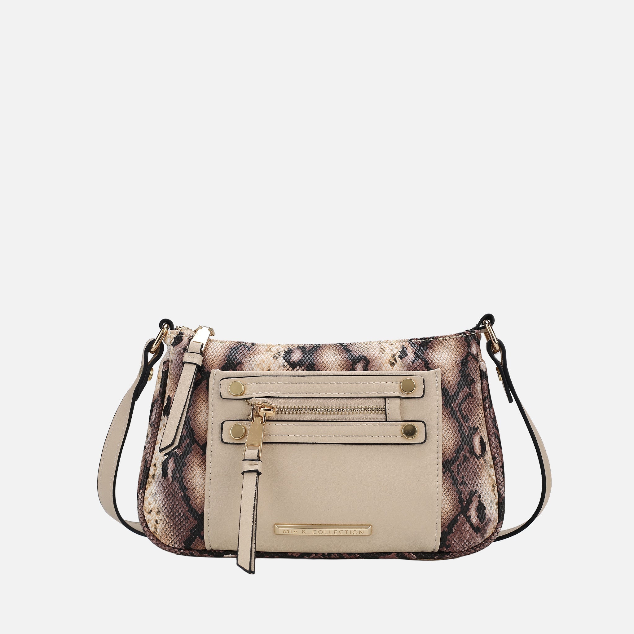 Essie Snake Effect Crossbody Bag Snake Beige | Ashley Stewart
