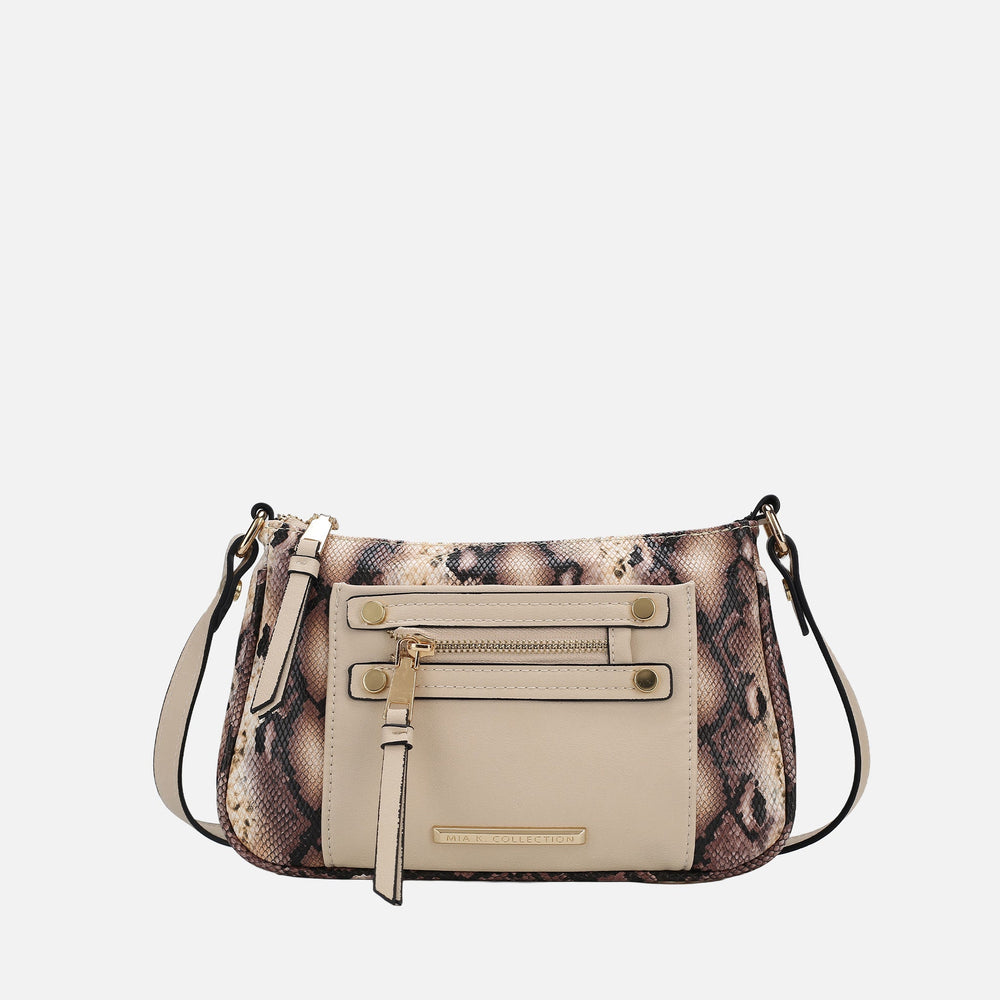 Essie Snake Effect Crossbody Bag Snake Beige | Ashley Stewart