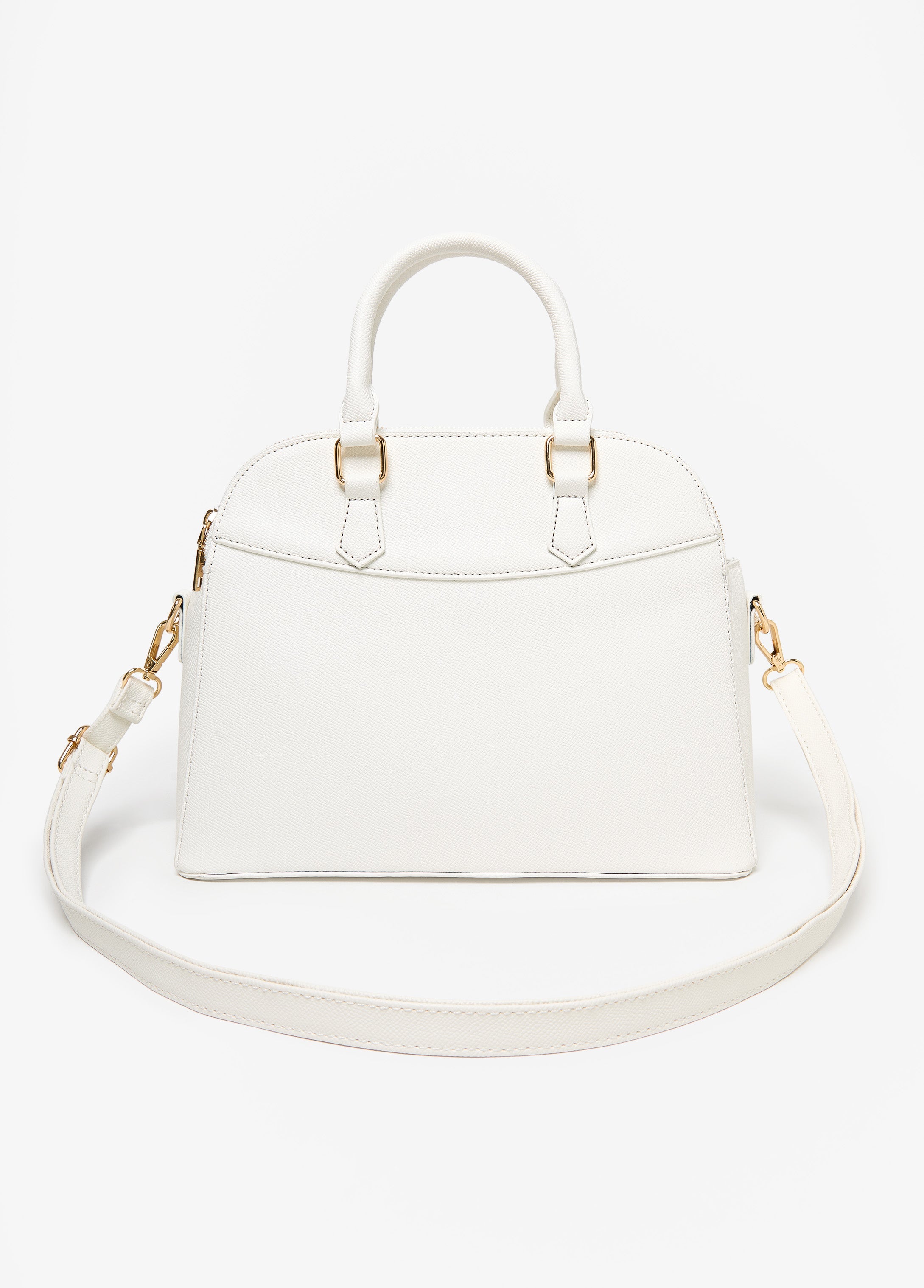 Textured Top Handle Satchel White | Ashley Stewart
