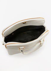 Textured Top Handle Satchel White | Ashley Stewart