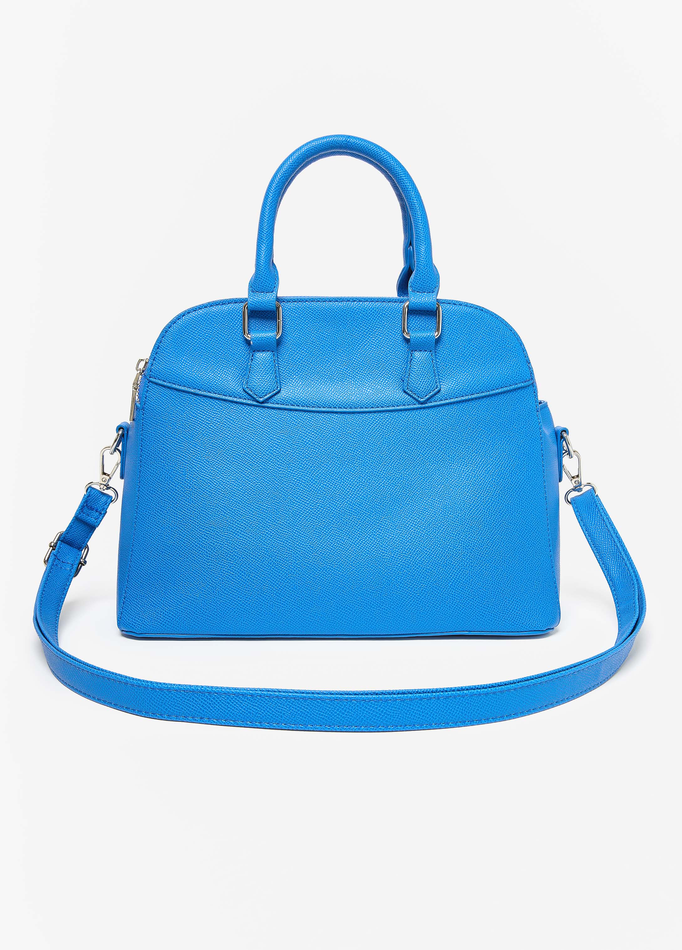 Faux Leather Top Handle Satchel Victoria Blue | Ashley Stewart
