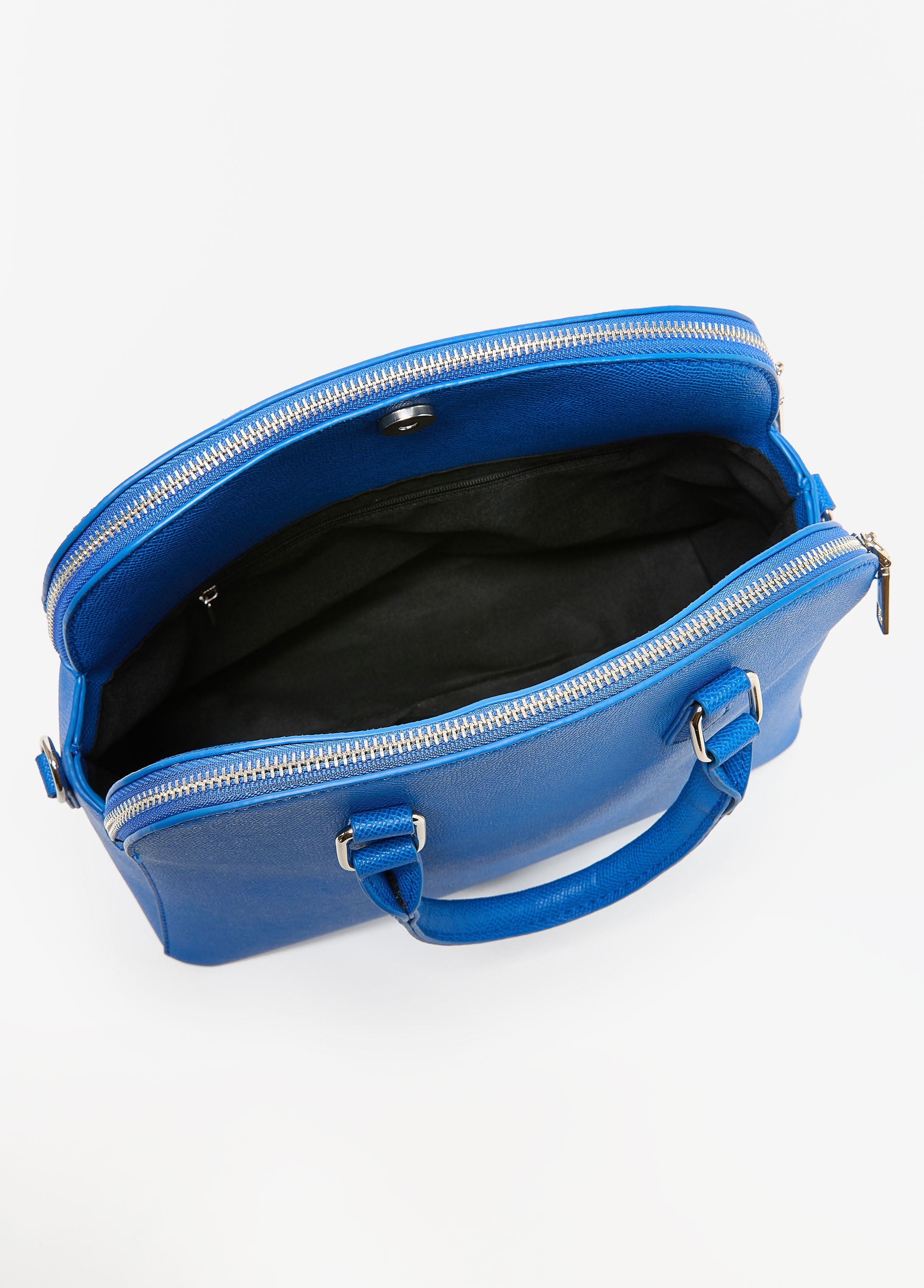 Faux Leather Top Handle Satchel Victoria Blue | Ashley Stewart