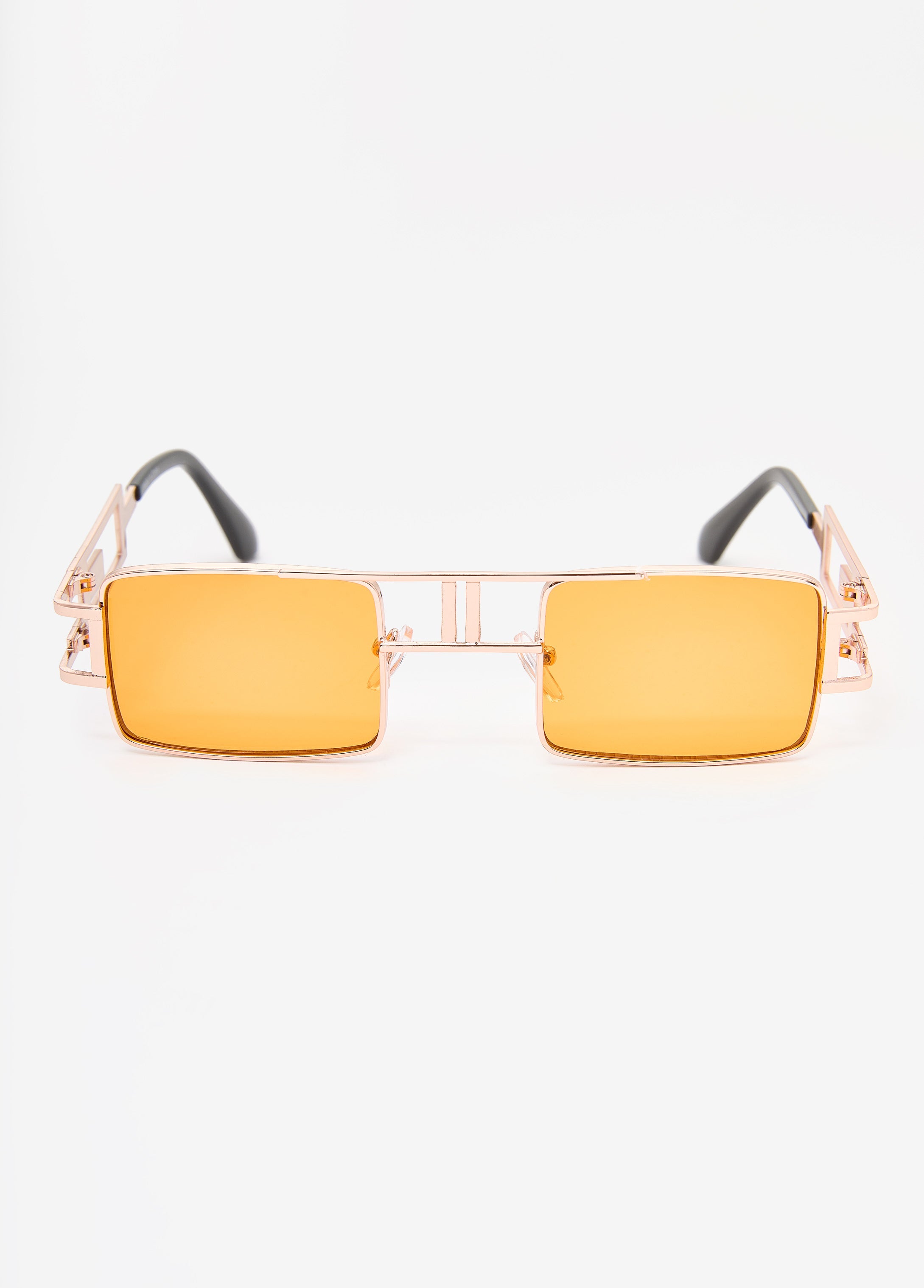 Rectangle Frame Tinted Sunglasses Orange | Ashley Stewart