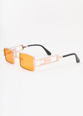Rectangle Frame Tinted Sunglasses Orange | Ashley Stewart