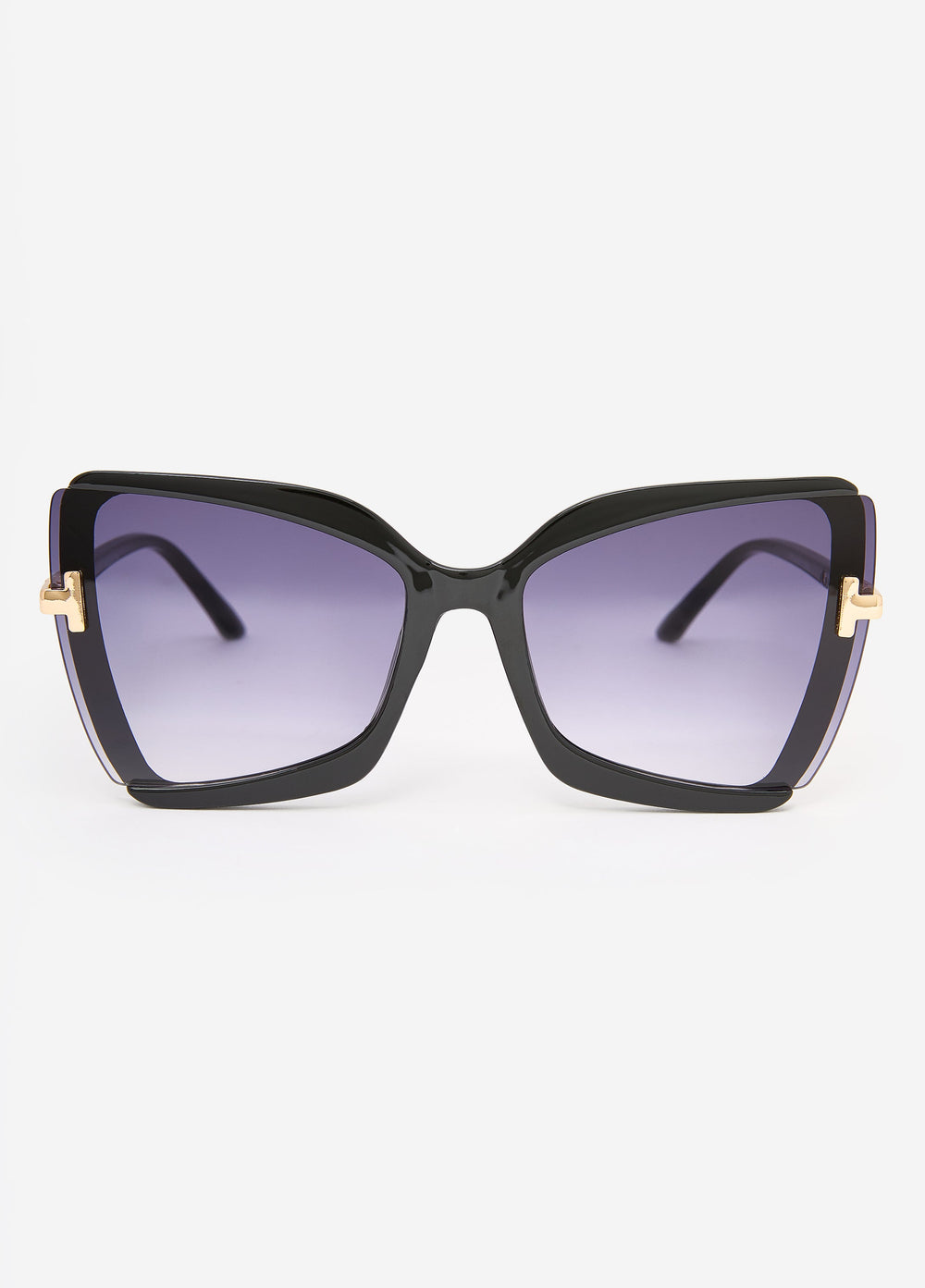 Tinted Square Frame Sunglasses Black | Ashley Stewart