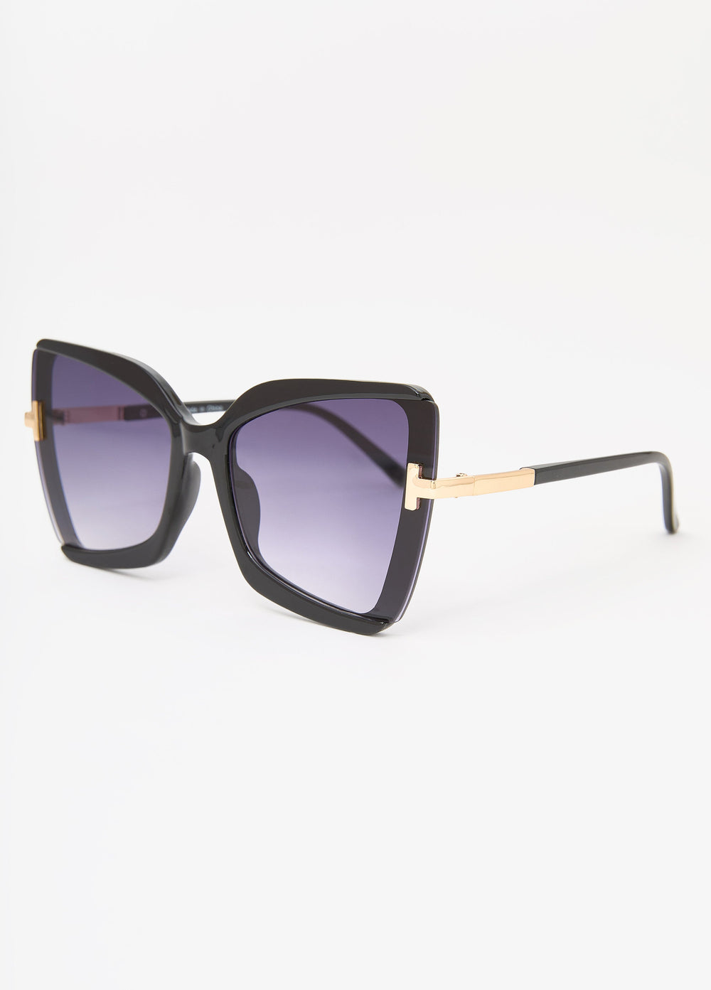 Tinted Square Frame Sunglasses Black | Ashley Stewart