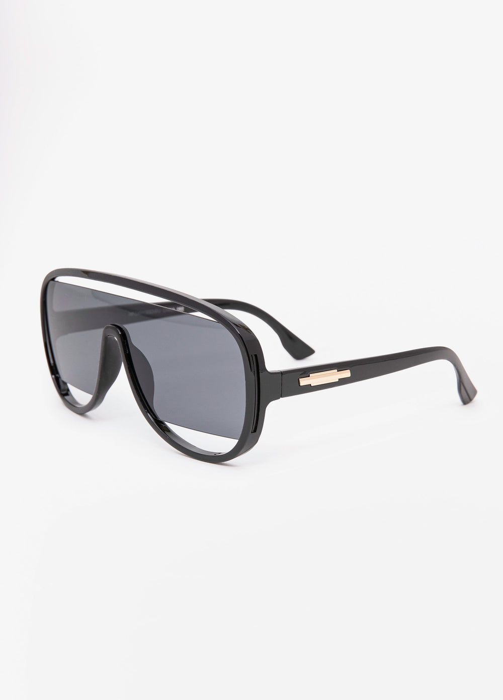 Cutout Aviator Sunglasses Black | Ashley Stewart