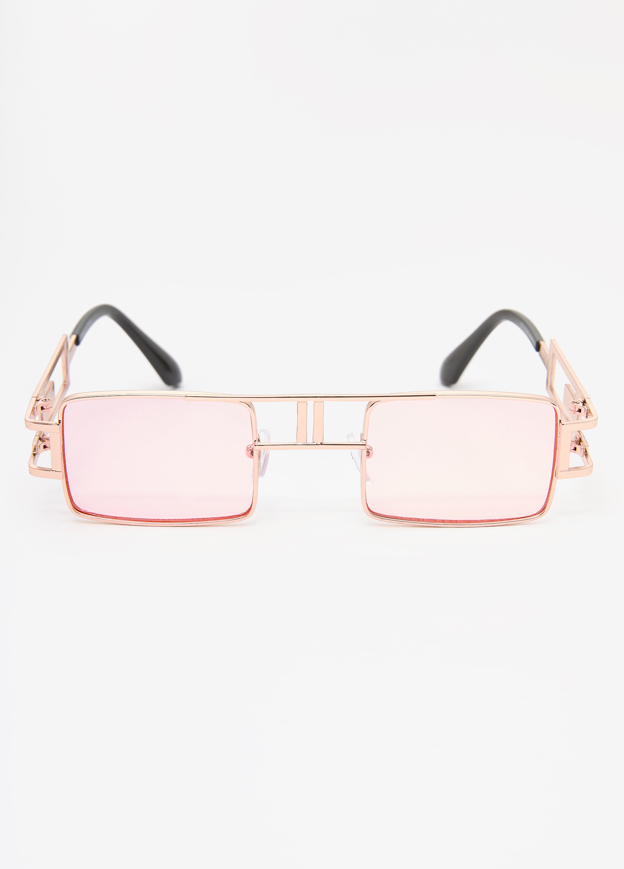 Tinted Rectangle Frame Sunglasses Pink | Ashley Stewart